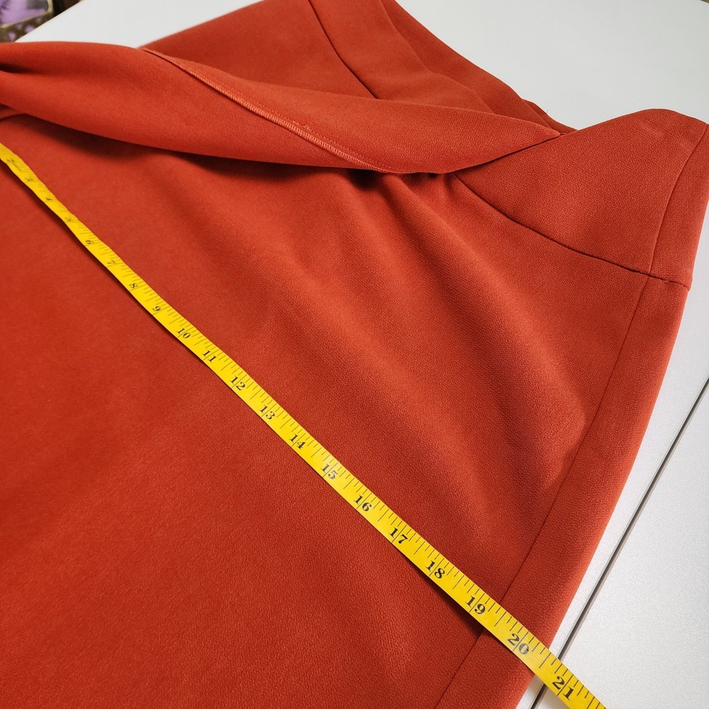 Karen Millen Womens Asymmetric Wrap Midi Skirt Size 6 Orange Made in Italy NWOT - Picture 11 of 12